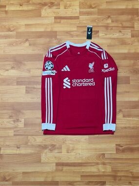 Liverpool Home Jersey 25/26 Fan Version Long Sleeve Size Medium